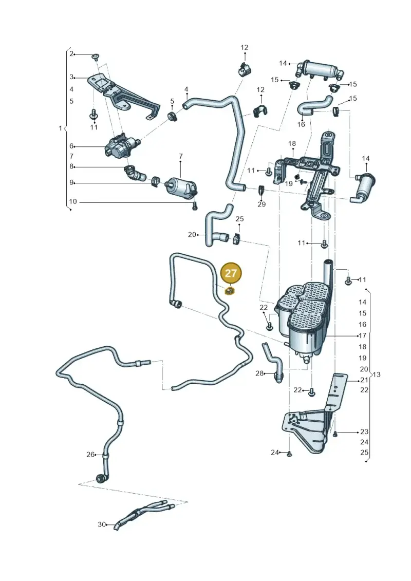 4M0201449N — Audi Q7 qu. 3.0 TDI (2015-2019) diagram 819201072, position 27