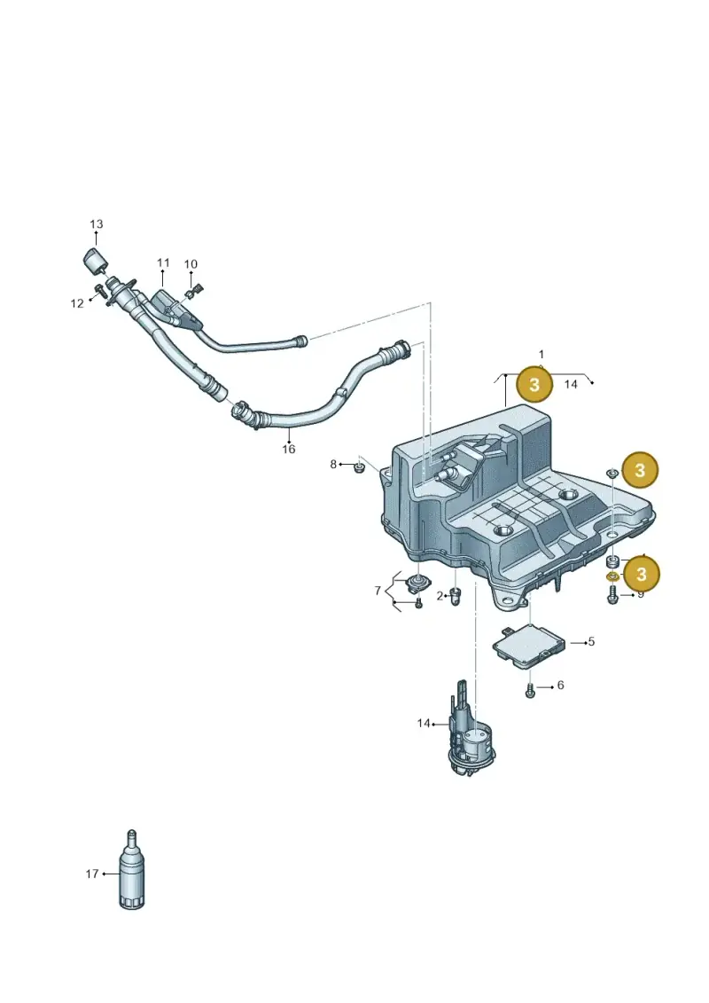 4M0201693 — Audi A5 Cabriolet (2016-2025) diagram 848201400, position 3