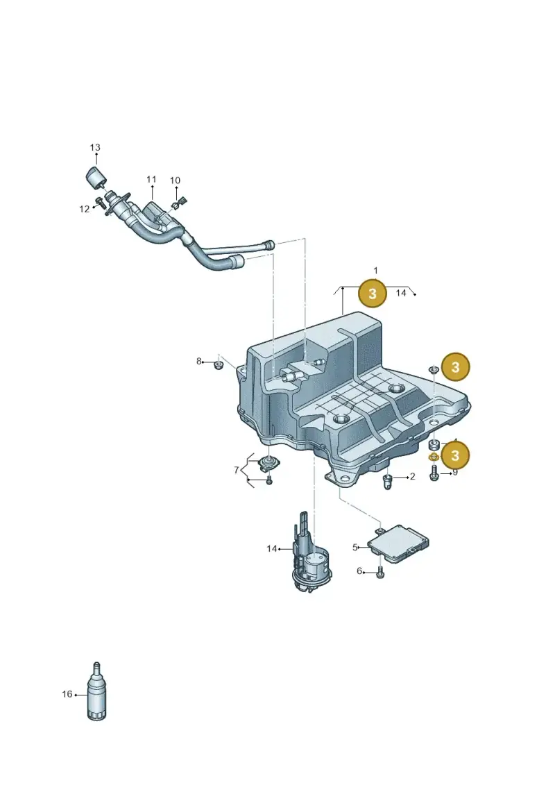 4M0201693 — Audi A5 Sportback (2016-2025) diagram 849201500, position 3