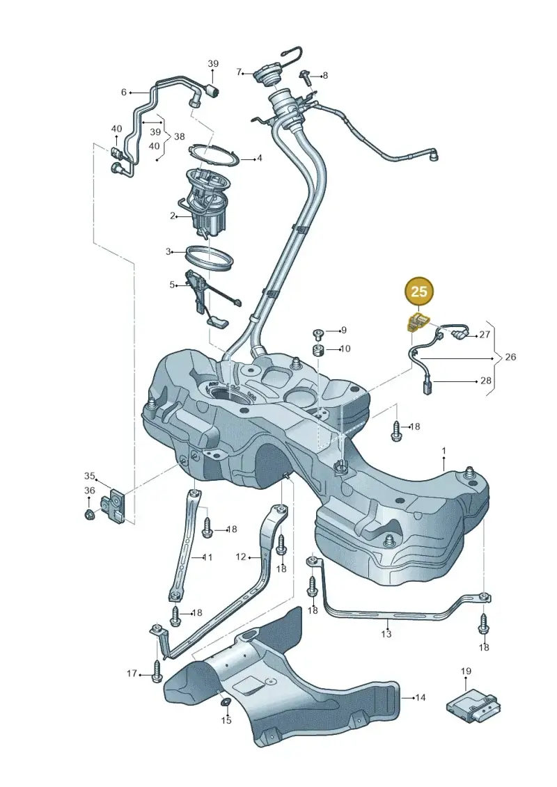 4M0201733C — Audi RS4 Avant (2017-) diagram 847201200, position 25