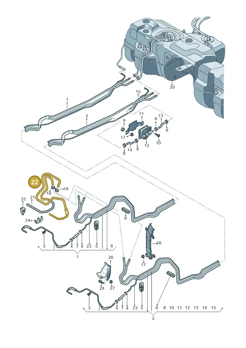 4M0201994AF — Audi Q7 qu. 3.0 TDI (2015-2019) diagram 859201200, position 22