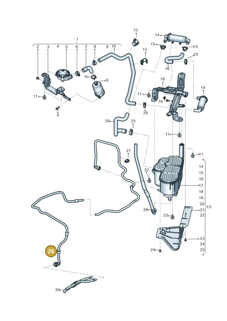 4M0201995R — Audi Q7 qu. 3.0 TDI (2015-2019) diagram 819201700, position 26