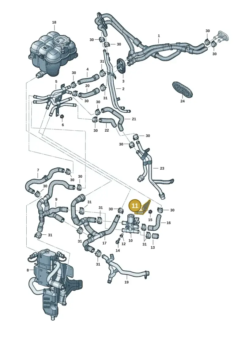 4M0261153D — Audi Q8 Quattro 3,0 (2018-) diagram 429121025, position 11