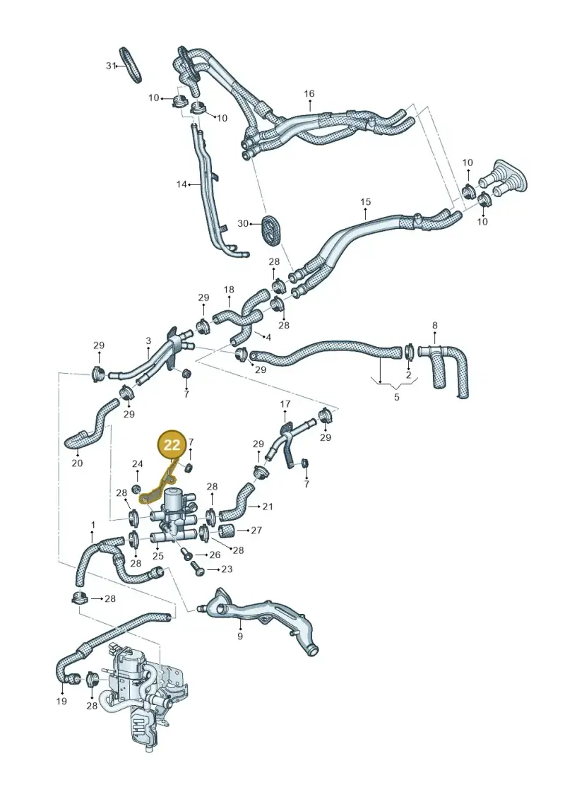 4M0261153D — Audi Q7 qu. 3.0 TDI (2015-2019) diagram 859265000, position 22