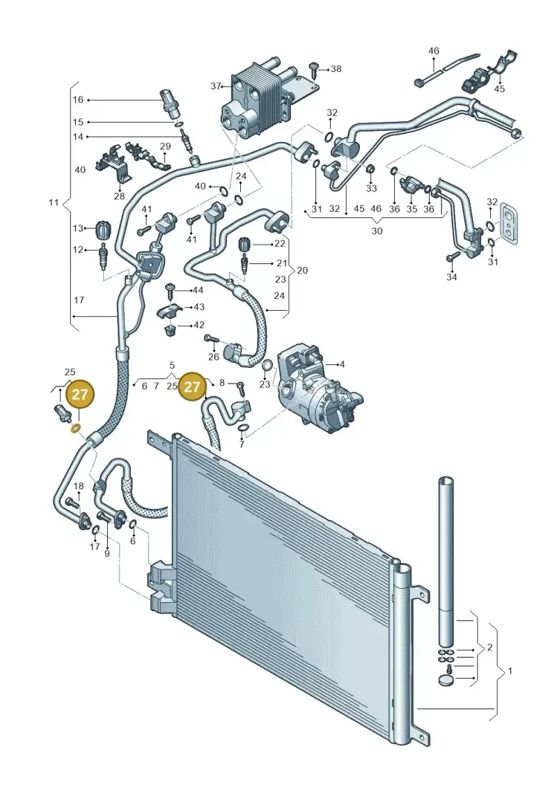 4M0261185 — Audi A3 Sportback (2016-2020) diagram 746260500, position 27