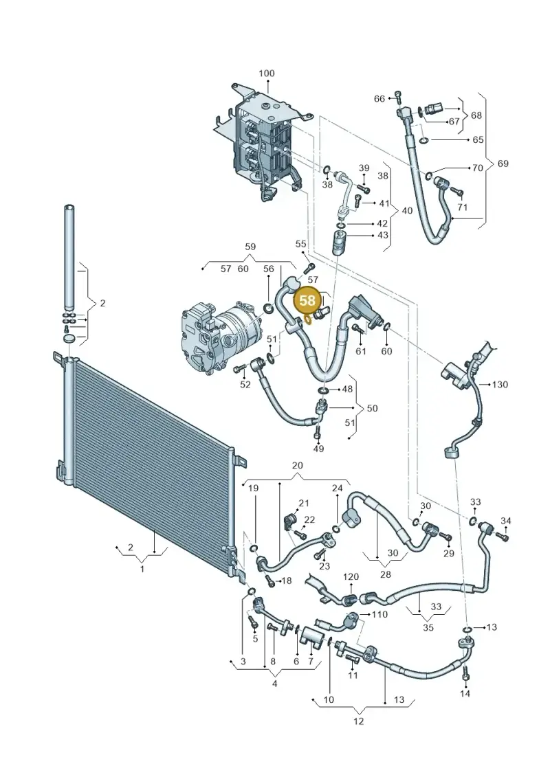 4M0261185 — Audi A8L (2017-2022) diagram 838260700, position 58