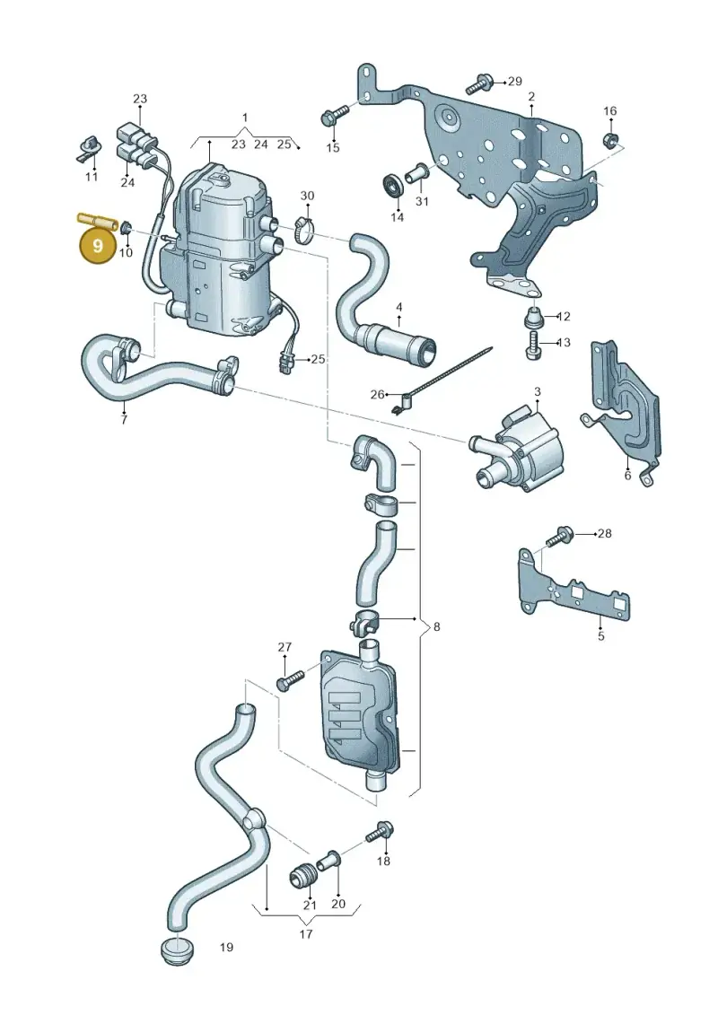 4M0261238E — Audi Q7 qu. 3.0 TDI (2015-2019) diagram 859261000, position 9