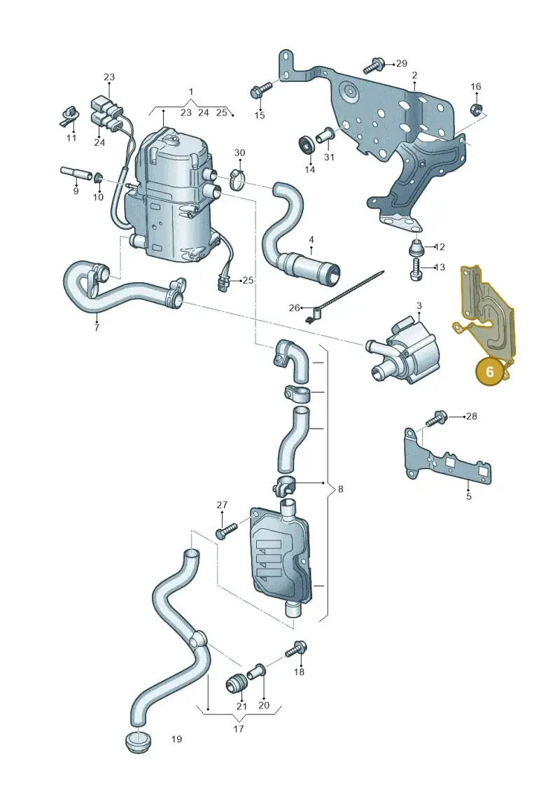 4M0265336J — Audi Q7 qu. 3.0 TDI (2015-2019) diagram 859261000, position 6
