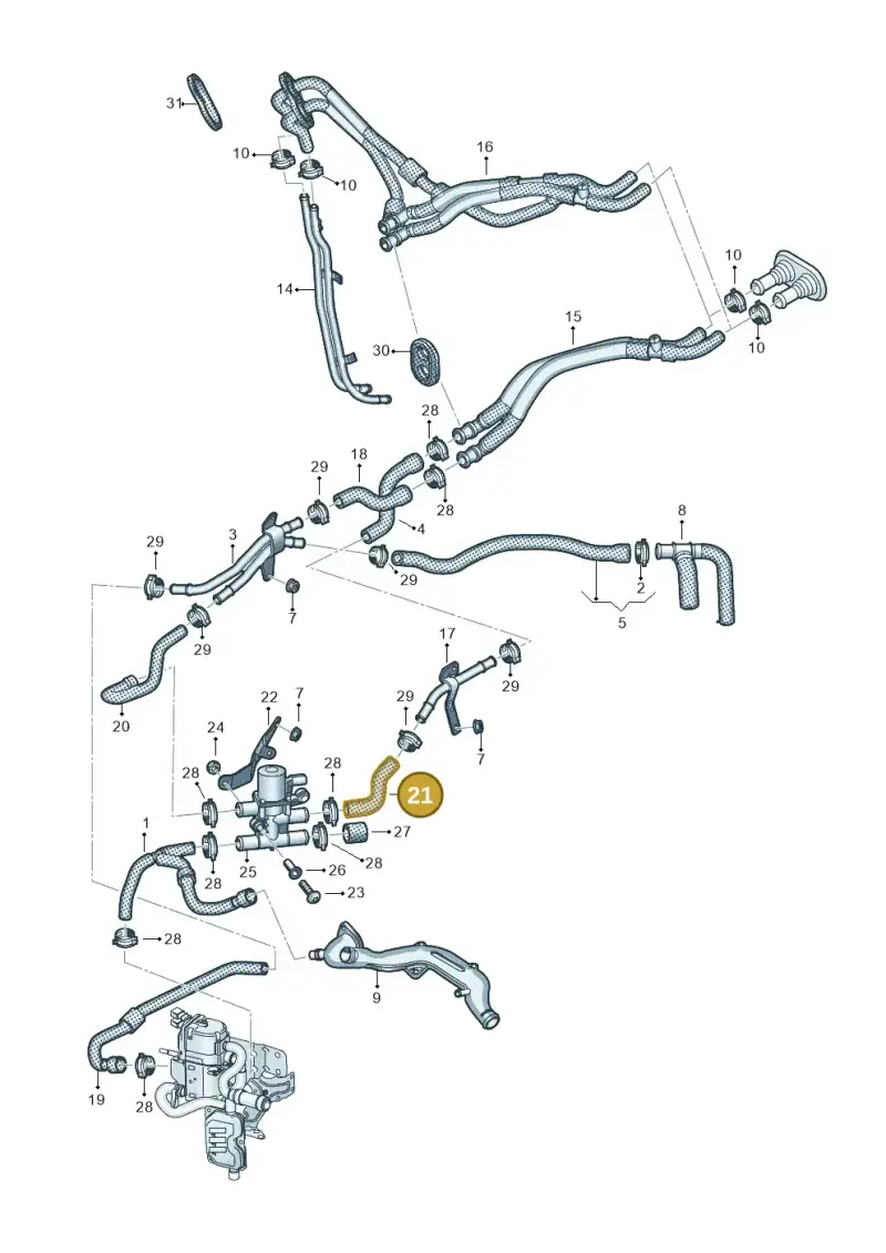 4M0265374AA — Audi Q7 qu. 3.0 TDI (2015-2019) diagram 859265000, position 21