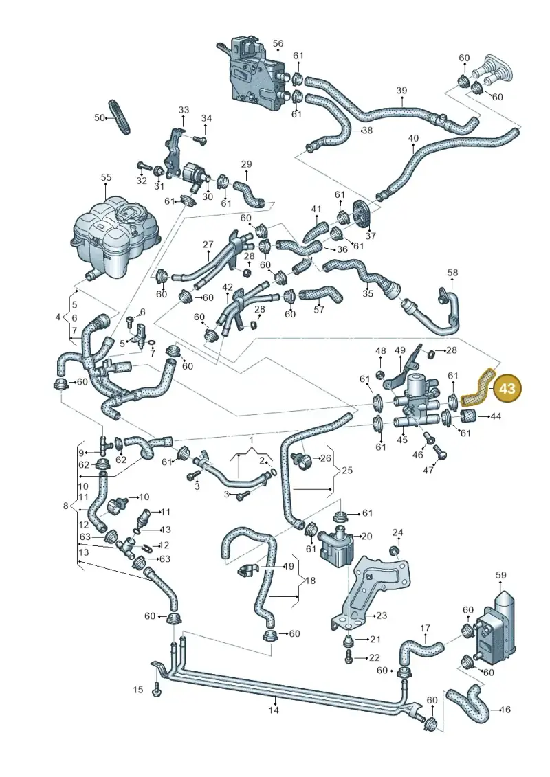 4M0265374AA — Audi Q7 qu. 3.0 TDI (2015-2019) diagram 859819460, position 43