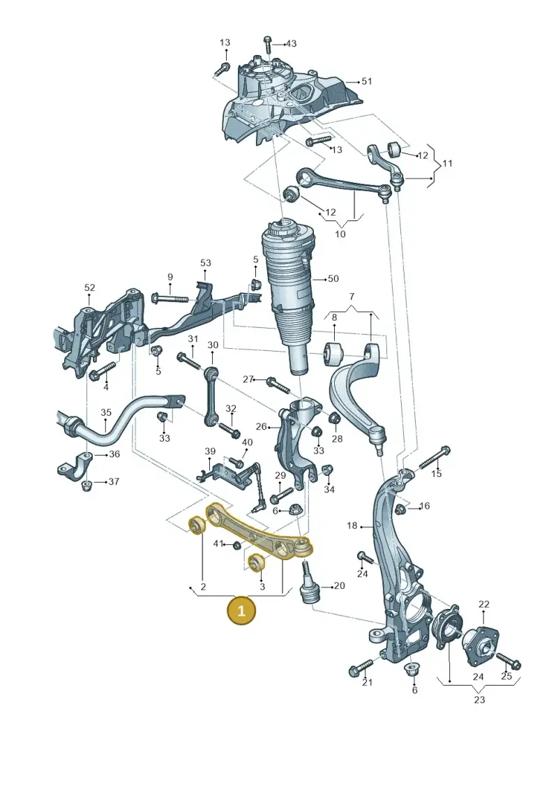 4M0407152H — Audi A8L (2017-2022) diagram 838407000, position 1