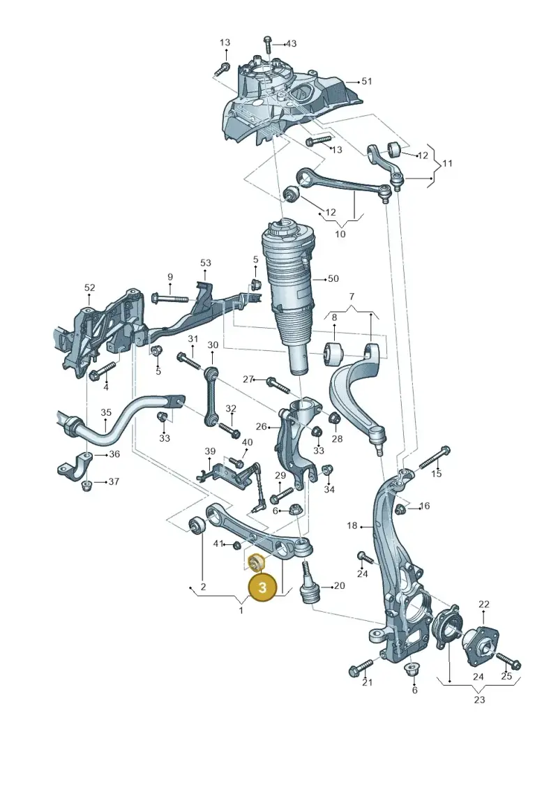 4M0407181 — Audi A8L (2017-2022) diagram 838407000, position 3