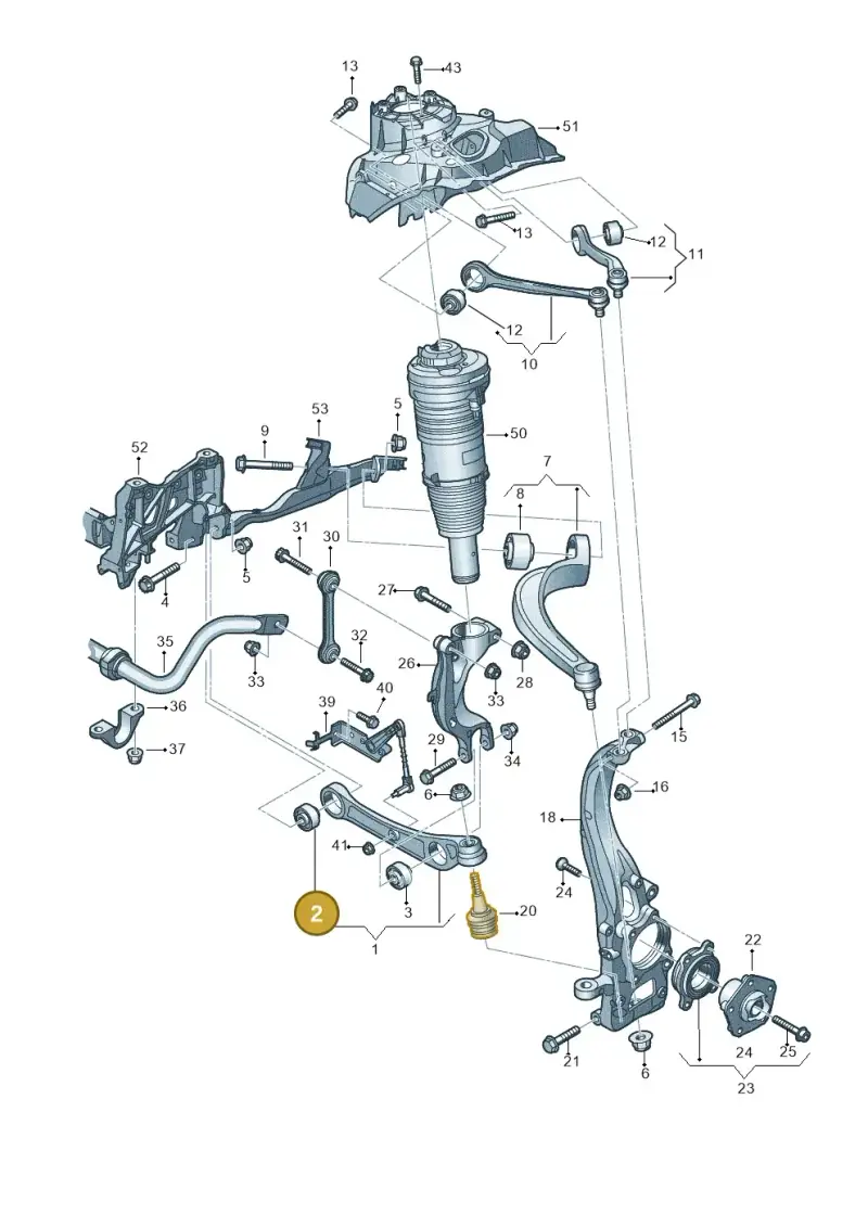 4M0407182A — Audi A8 (2017-2025) diagram 838407000, position 2