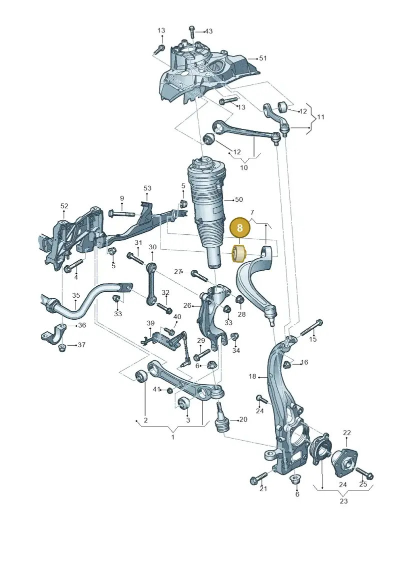 4M0407183B — Audi A8L (2017-2022) diagram 838407000, position 8