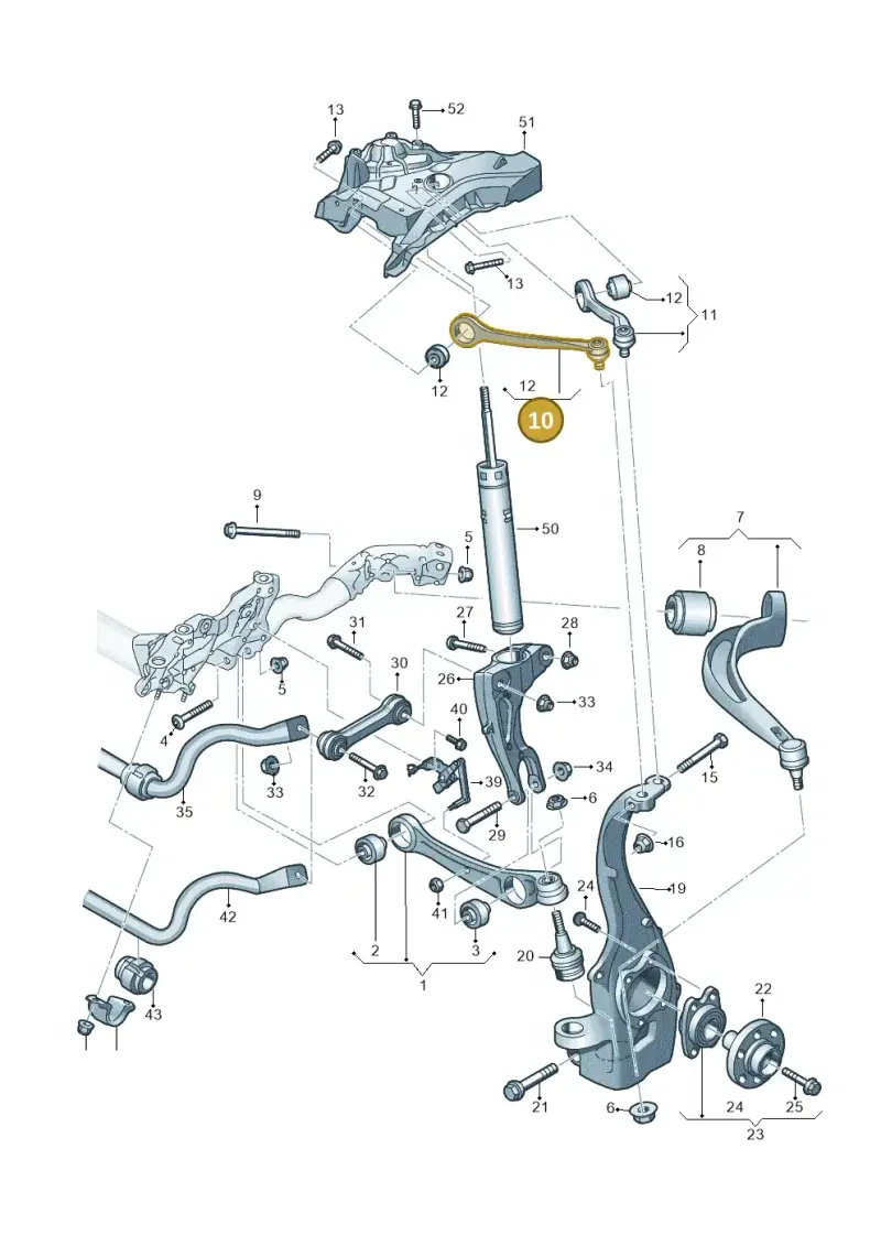 4M0407505F — Audi A6 2.0 (2018-) diagram 897407000, position 10