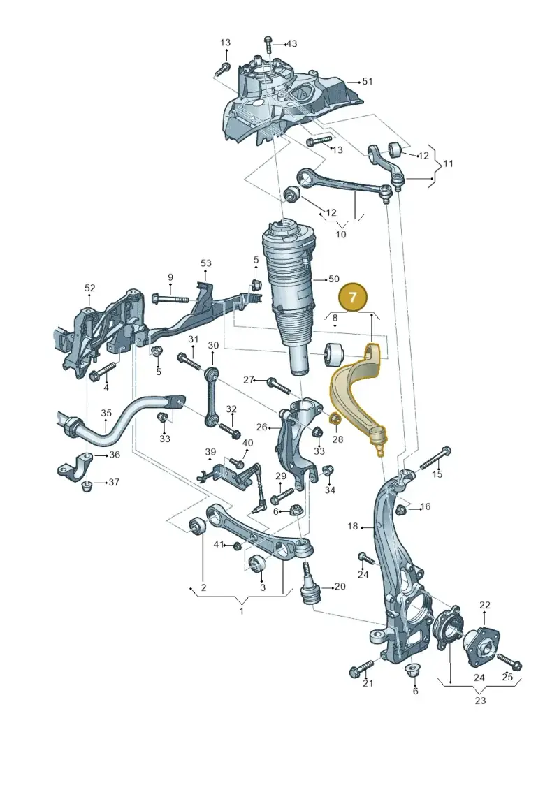 4M0407693E — Audi A8L (2017-2022) diagram 838407000, position 7