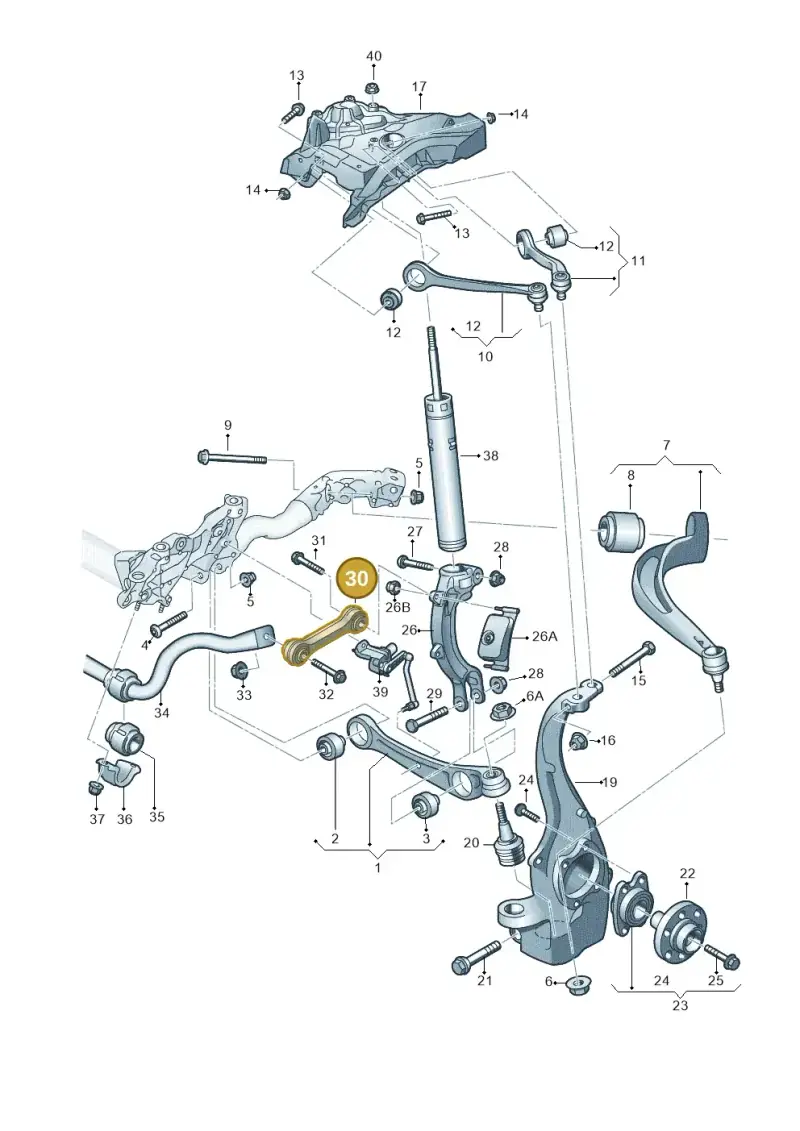 4M0411317 — Audi A7 Sportback (2014-2018) diagram 788407000, position 30