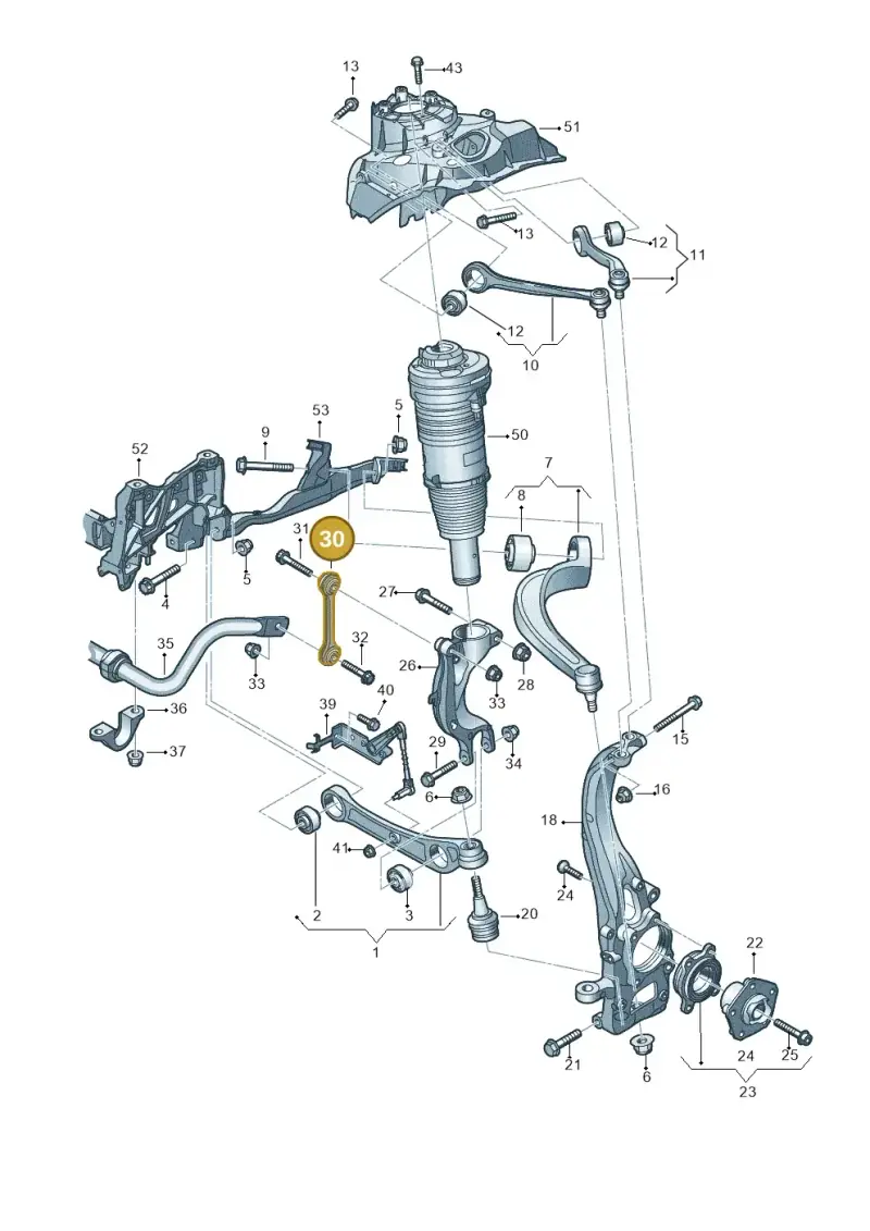 4M0411317 — Audi A8L (2017-2022) diagram 838407000, position 30