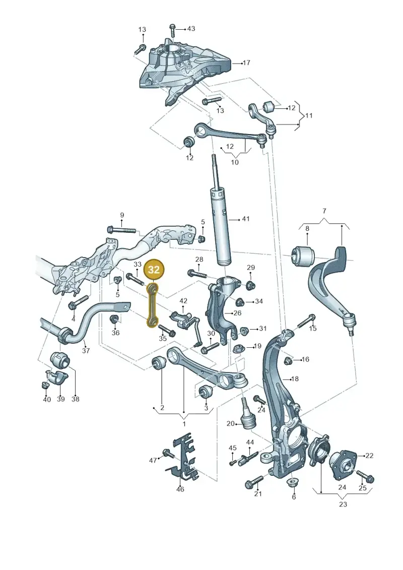 4M0411317 — Audi A4 2.0 (2015-2019) diagram 849407000, position 32