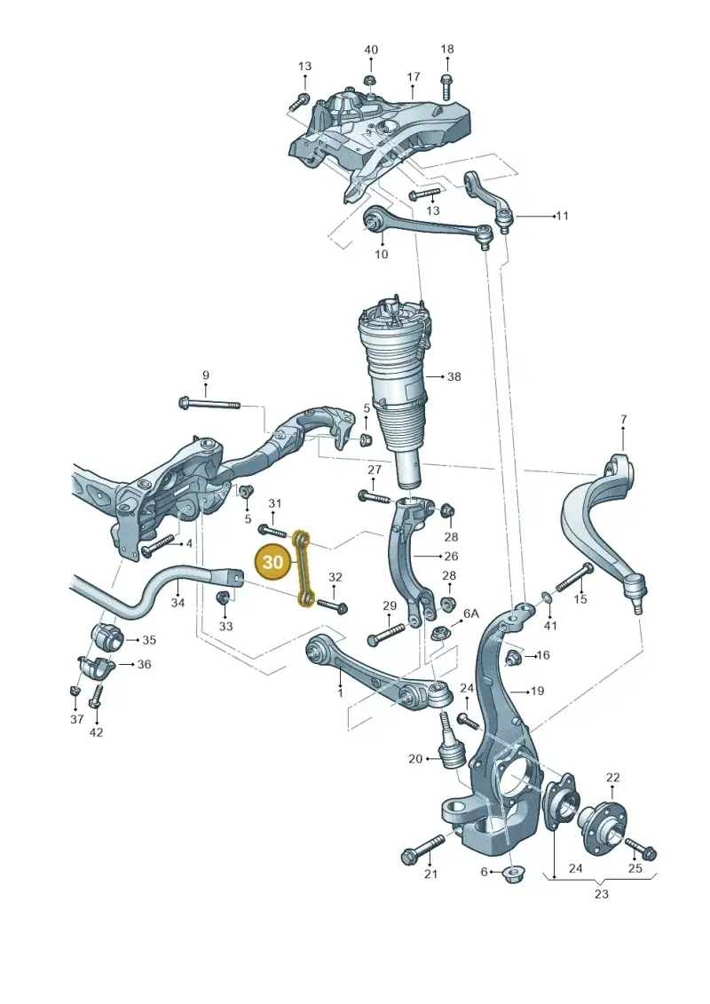 4M0411317H — Audi A8L (2017-2022) diagram 696407000, position 30