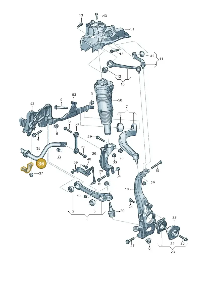 4M0411336 — Audi A8L (2017-2022) diagram 838407000, position 36