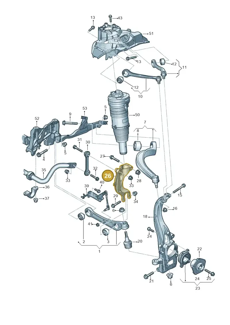 4M0413038H — Audi A8L (2017-2022) diagram 838407000, position 26