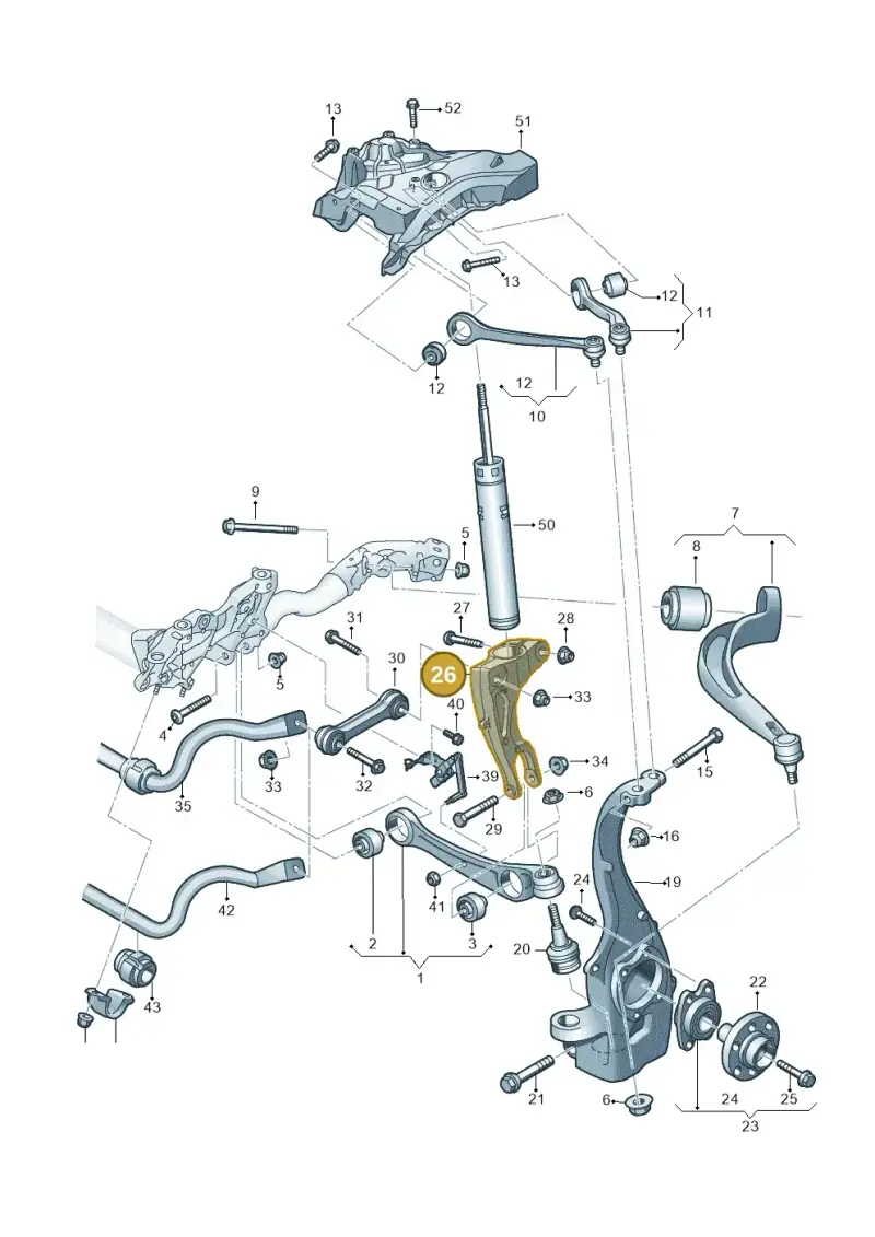 4M0413038H — Audi A6 2.0 (2018-) diagram 897407000, position 26