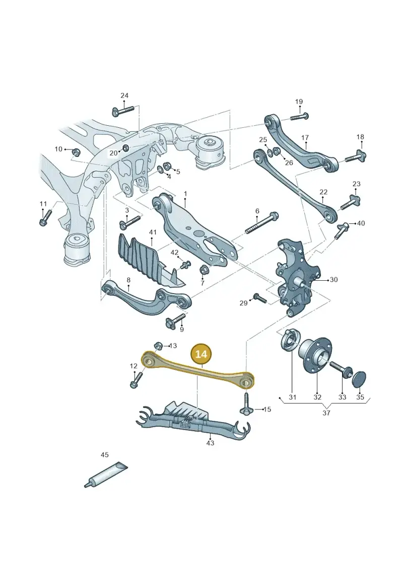 4M0505291D — Audi A5 Sportback (2016-2025) diagram 849505200, position 14