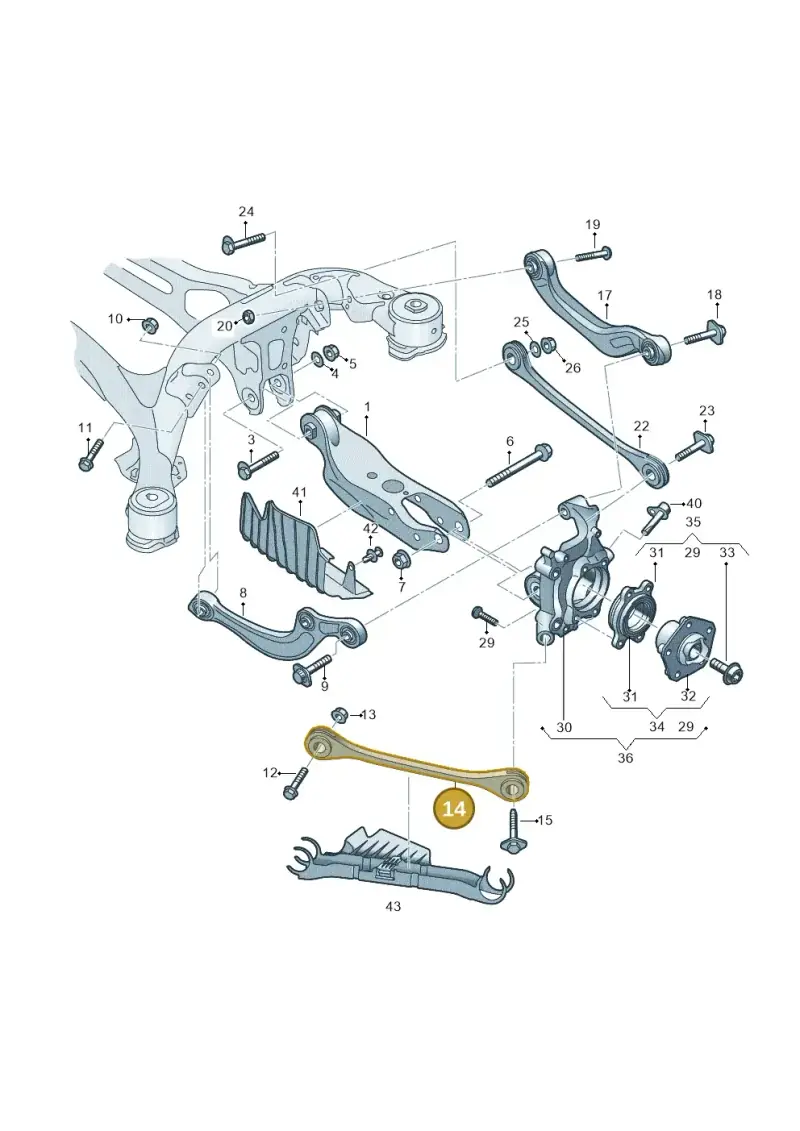 4M0505291D — Audi RS4 Avant (2017-2025) diagram 849505300, position 14