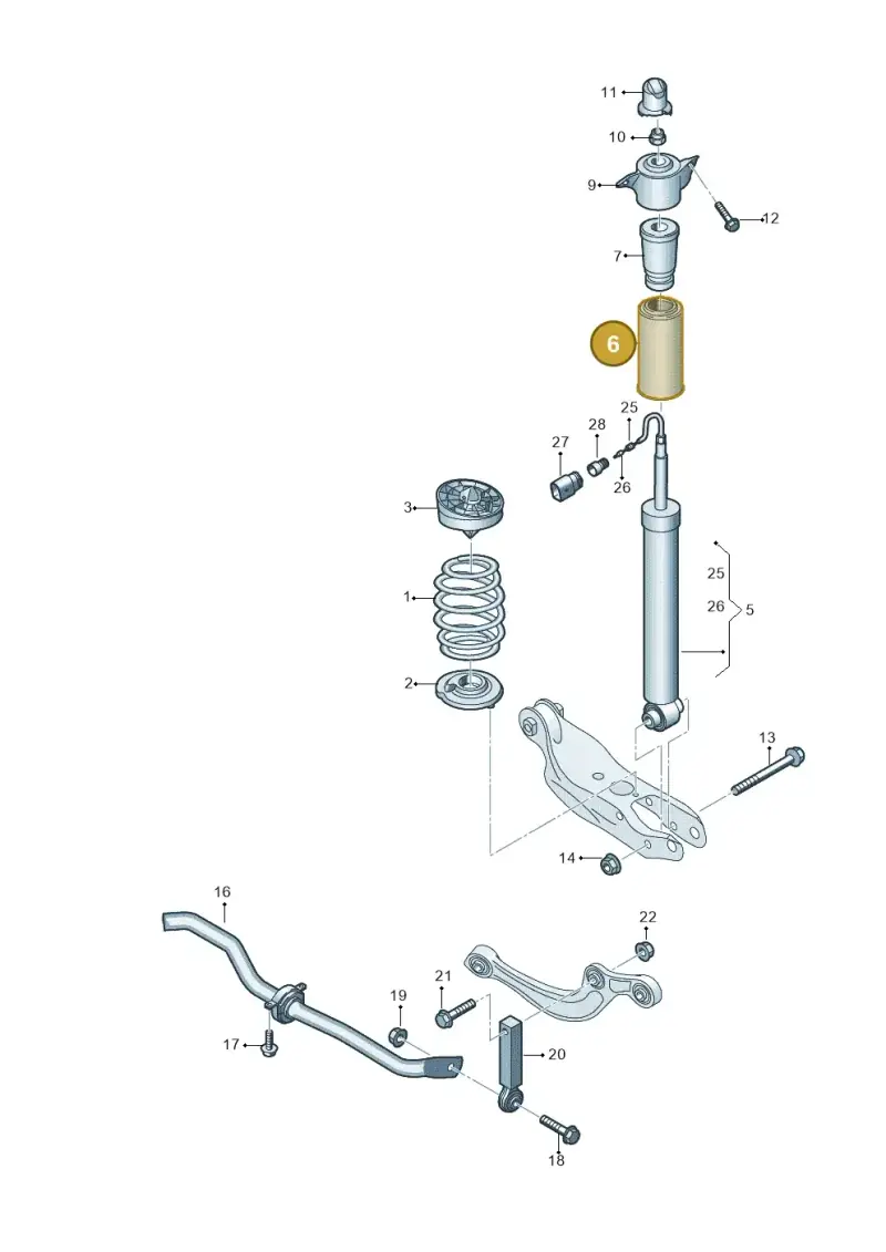 4M0512137D — Audi A5 Limo 2.0 (2024-) diagram 849511040, position 6