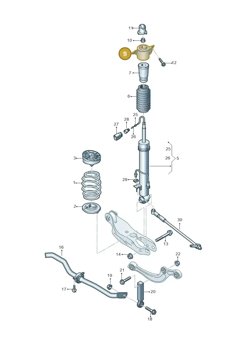 4M0513353F — Audi RS6 Avant (2019-) diagram 537511100, position 9