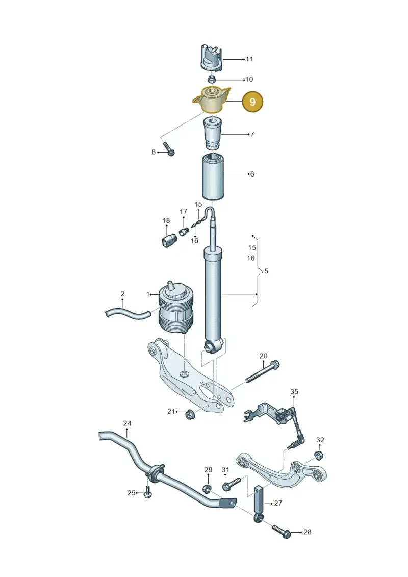 4M0513353F — Audi RS6 Avant (2019-) diagram 896511150, position 9