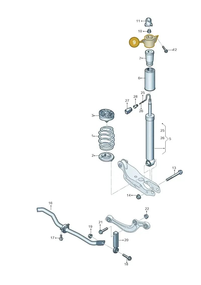 4M0513353F — Audi A5 Limo 2.0 (2024-) diagram 849511040, position 9
