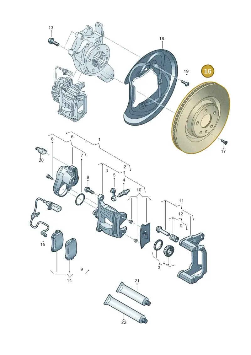 4M0615601P — Audi A8L (2017-2022) diagram 849615750, position 16