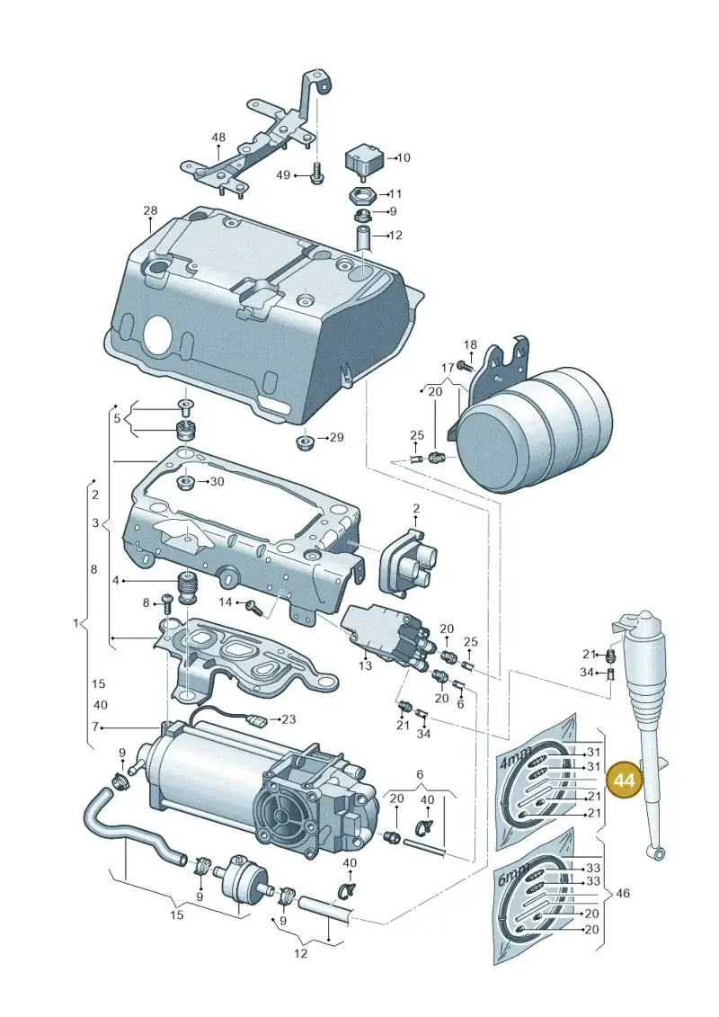 4M0698141 — Audi A8L (2017-2022) diagram 838616300, position 44
