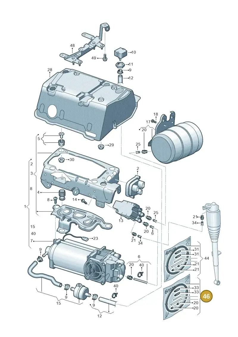 4M0698141A — Audi A8L (2017-2022) diagram 838616300, position 46