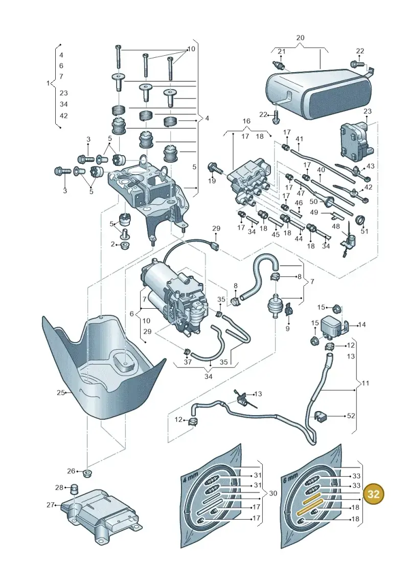 4M0698141A — Audi RS Q8 Quattro (2019-) diagram 859616350, position 32