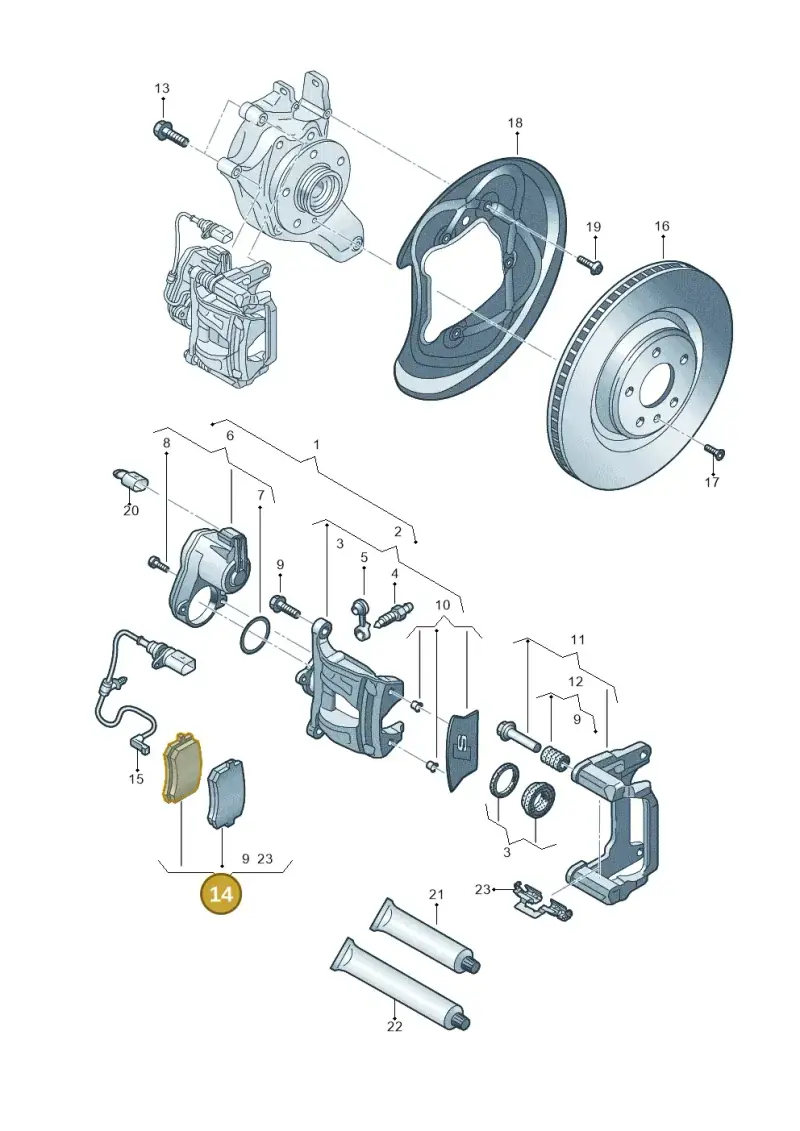 4M0698451BG — Audi A8L (2017-2022) diagram 838615600, position 14