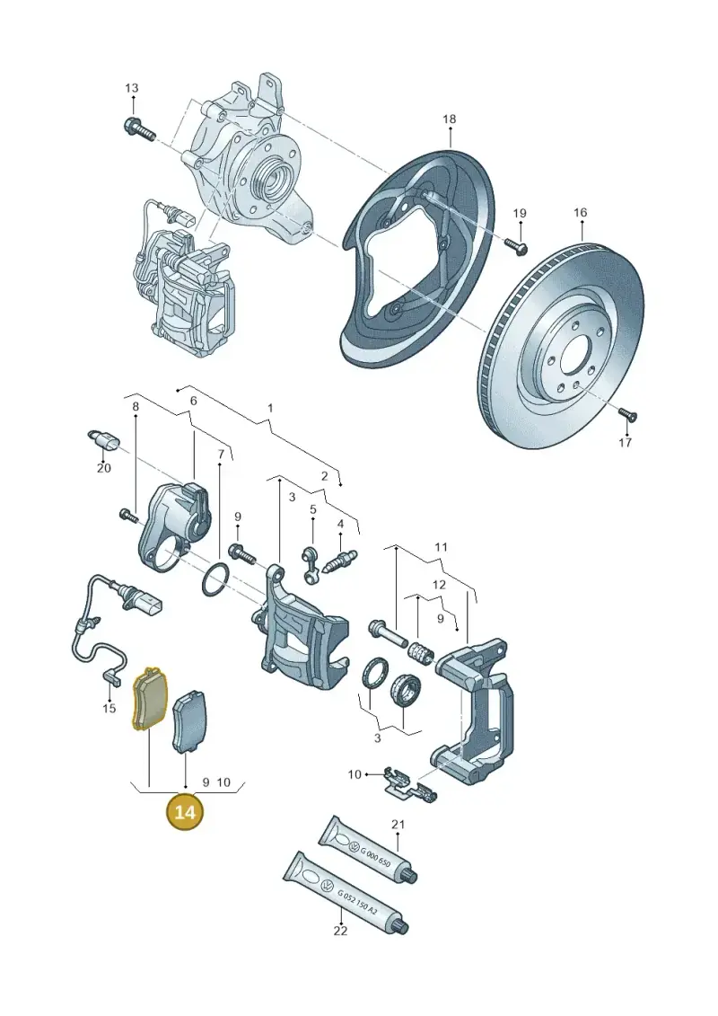4M0698451BG — Audi Q8 Quattro 3,0 (2018-) diagram 849615600, position 14