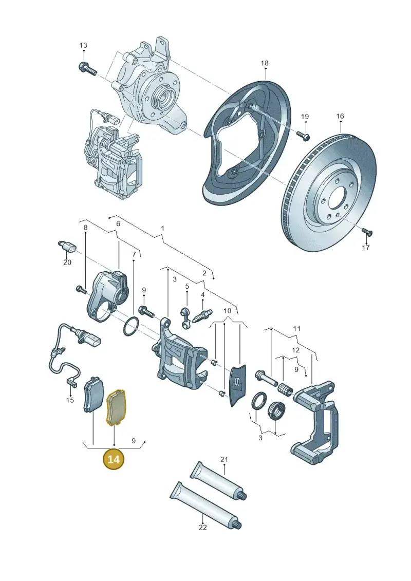 4M0698451BP — Audi A8 (2017-2025) diagram 849615750, position 14