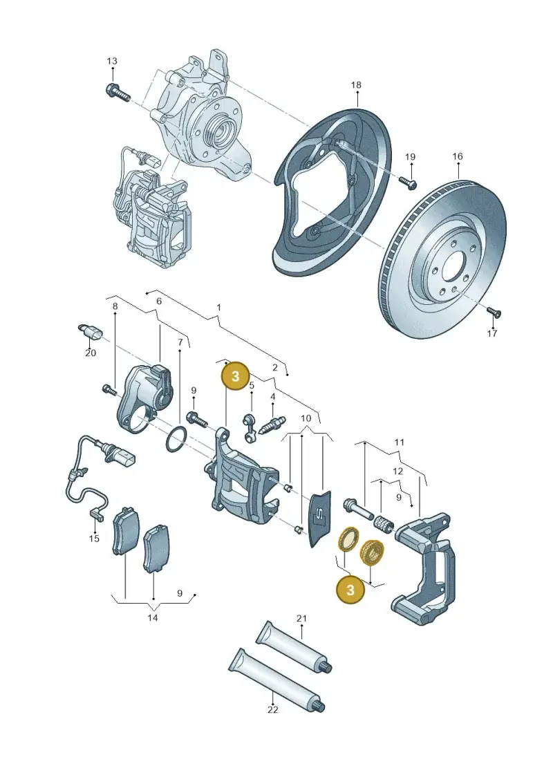 4M0698671 — Audi RS4 Avant (2017-) diagram 849615750, position 3