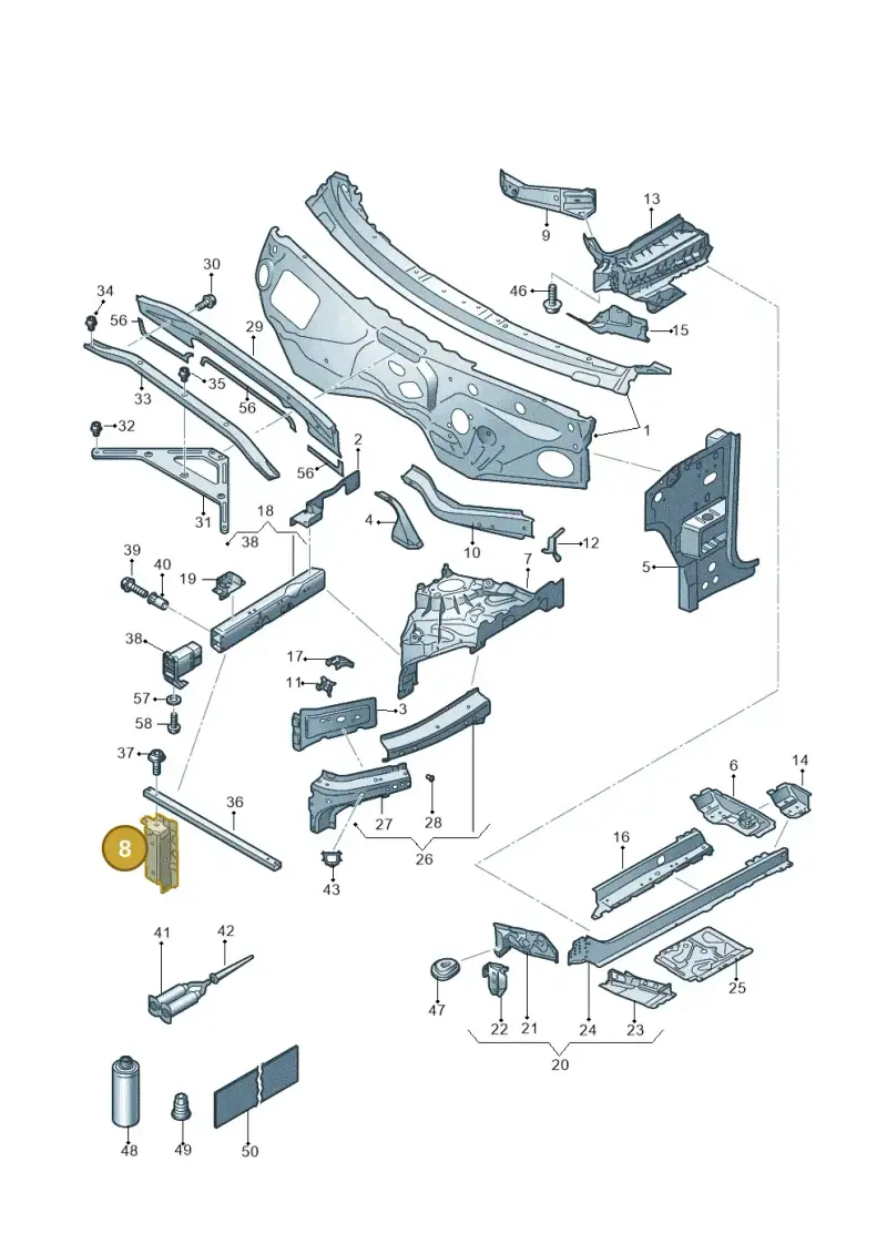 4M0801691F — Volkswagen Touareg (2017-2025) diagram 439805000, position 8