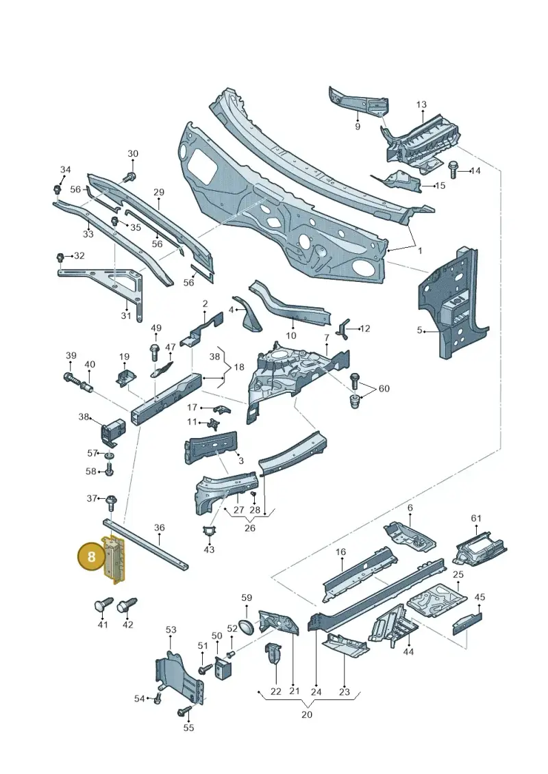 4M0801691F — Audi RS Q8 (2019-2025) diagram 429805000, position 8