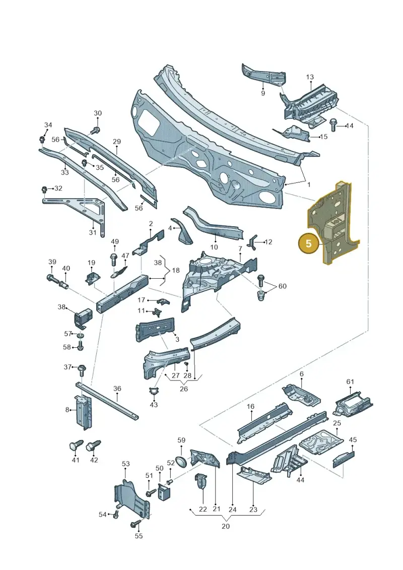 4M0802123A — Audi RS Q8 (2019-2025) diagram 429805000, position 5