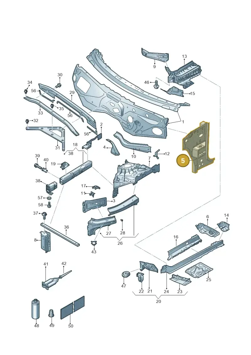 4M0802124 — Volkswagen Touareg (2017-2025) diagram 439805000, position 5