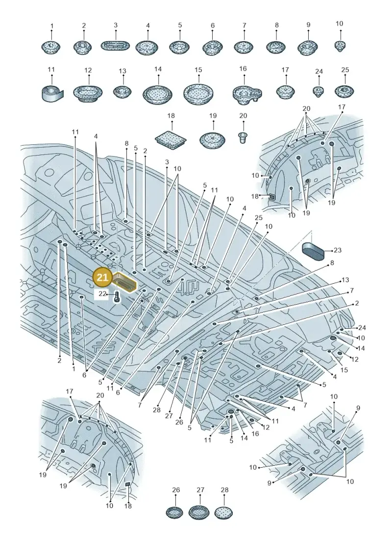 4M0802845C — Audi Q7 qu. 3.0 TDI (2015-2019) diagram 859803350, position 21