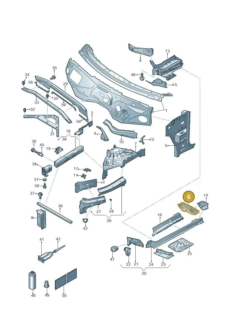 4M0803689C — Volkswagen Touareg (2017-2025) diagram 439805000, position 6