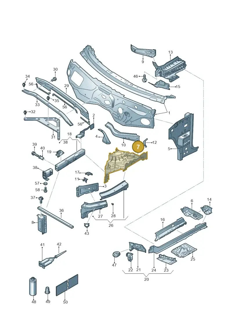 4M0805152D — Volkswagen Touareg (2017-2025) diagram 439805000, position 7