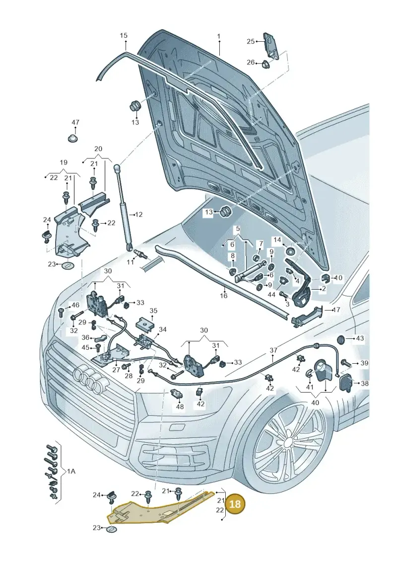 4M0805285A — Audi Q7 qu. 3.0 TDI (2015-2019) diagram 859823000, position 18