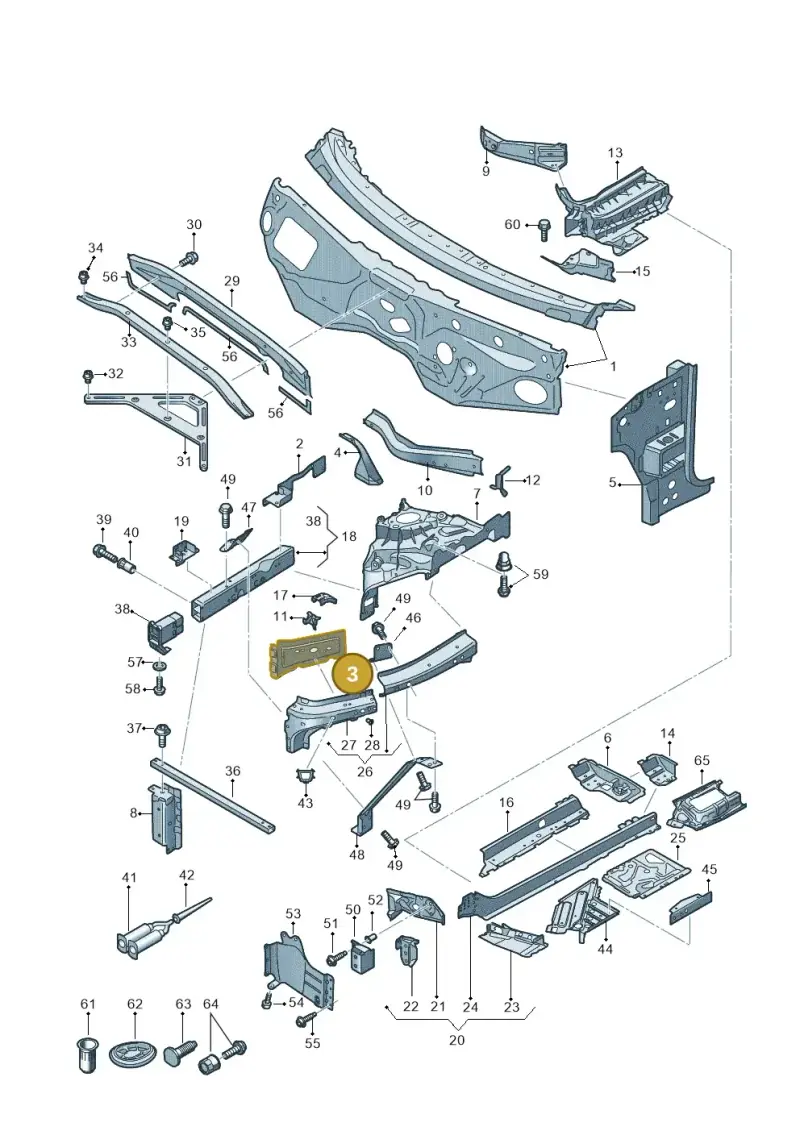 4M0805538C — Audi Q7 (2015-2025) diagram 859805000, position 3
